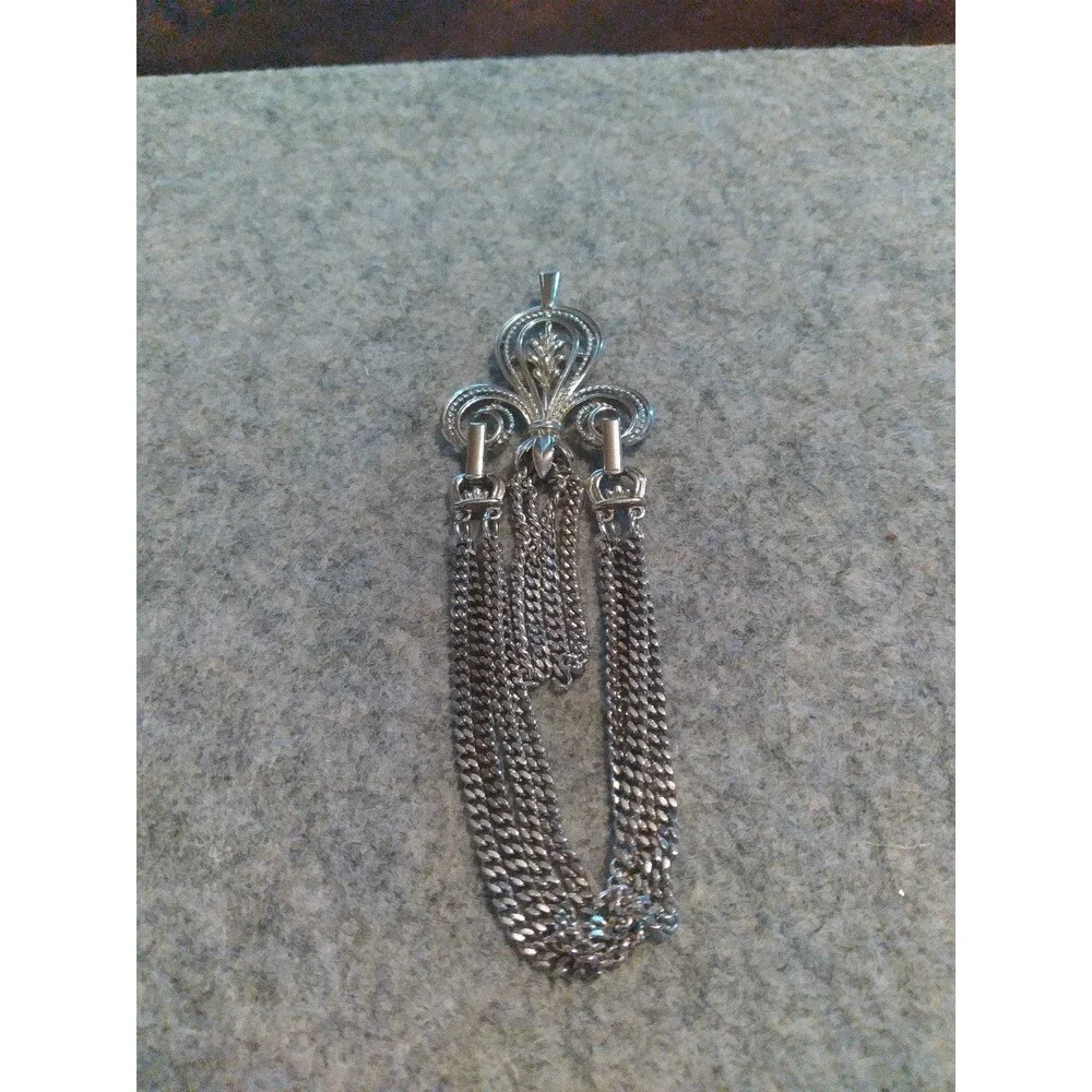 Silver Tone‎ Chain Tassel Pendant Necklace Statement Fashion Jewelry